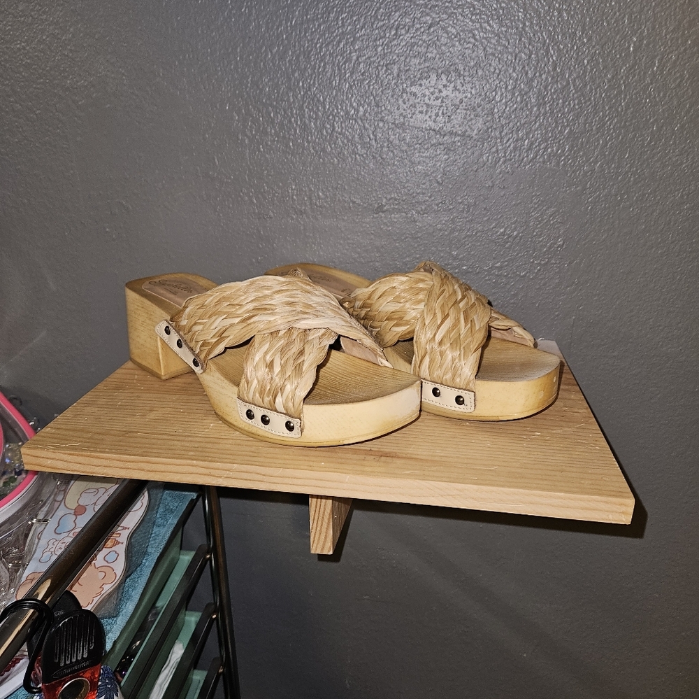 Seychelles Tan Woven Mules